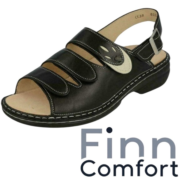 Finn Comfort Women’s black and white 
Saloniki sandals Size 12-12.5 EU 43 - Picture 11 of 12